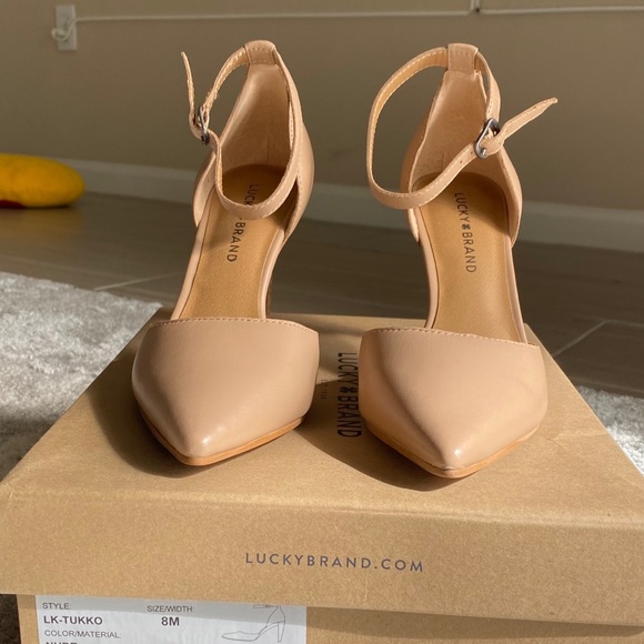 Lucky Brand Nude Ankle Strap Pumps 